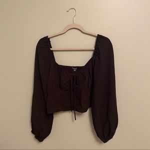 Wild Fable Cropped Sweetheart Milkmaid Blouse